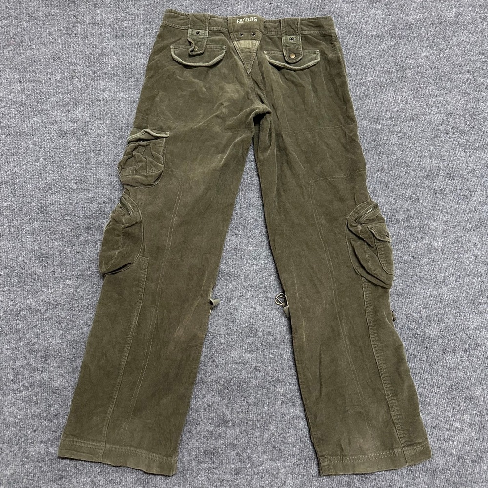 Fatdog Cargo Pants Womens Size S Olive Green Corduroy Utility Tactical Multi - Picture 7 of 9